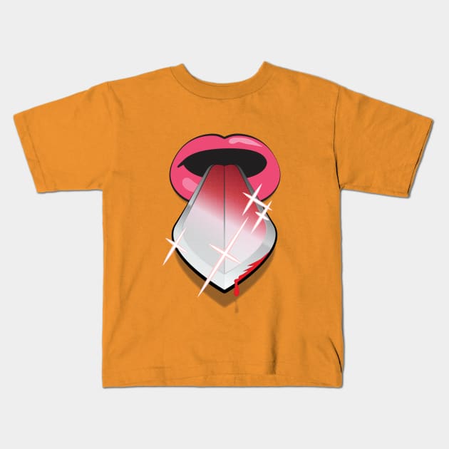 A Sharp Tongue Kids T-Shirt by Sanford Studio